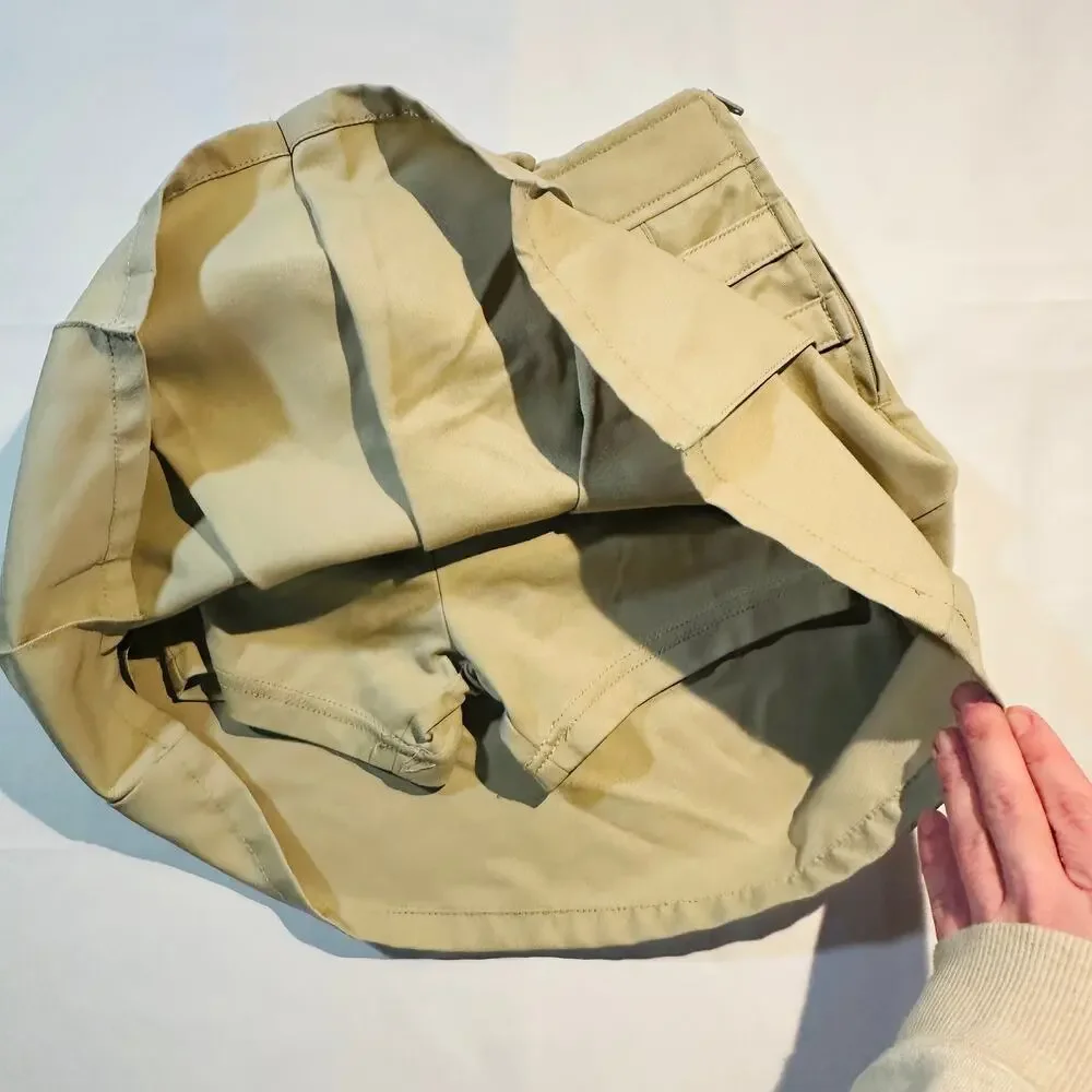 French Toast School Uniform Khaki Adjustable Pleated Two Tab Scooter Skort Sz 8